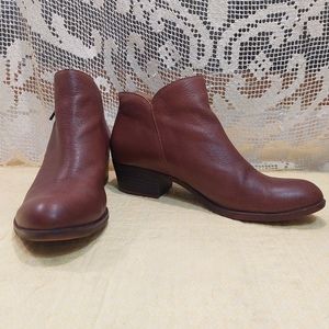 Lucky Brand Brown Leather Ankle Boots